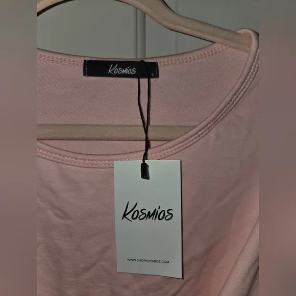 NWT!! Pink Long Sleeve Dress with Lace-Up Detail - Picture 2 of 3